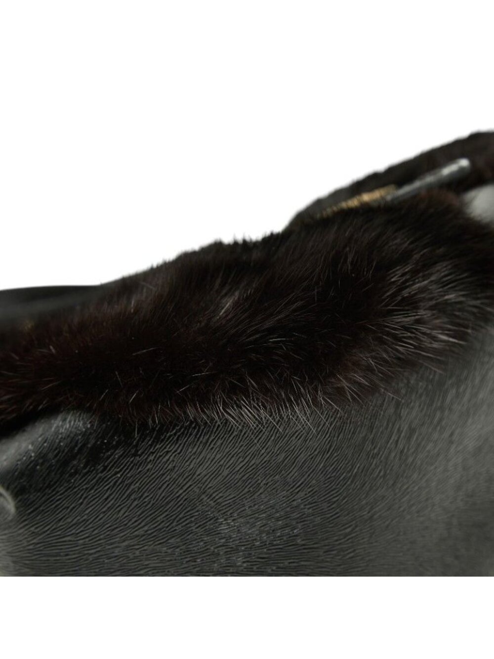 Fendi Mamma Baguette Logo Shoulder Bag Black Brown Leather - Picture 5 of 10